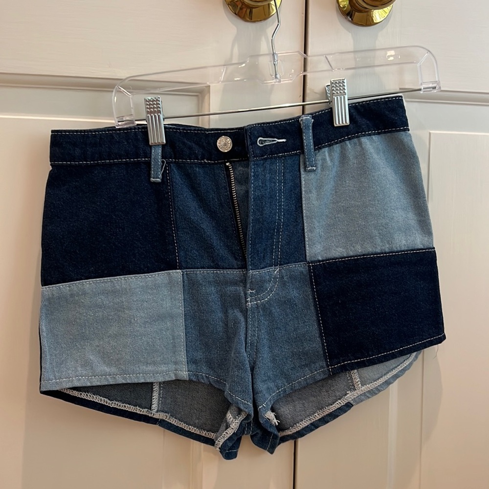 Patchwork Jean Shorts - image 1